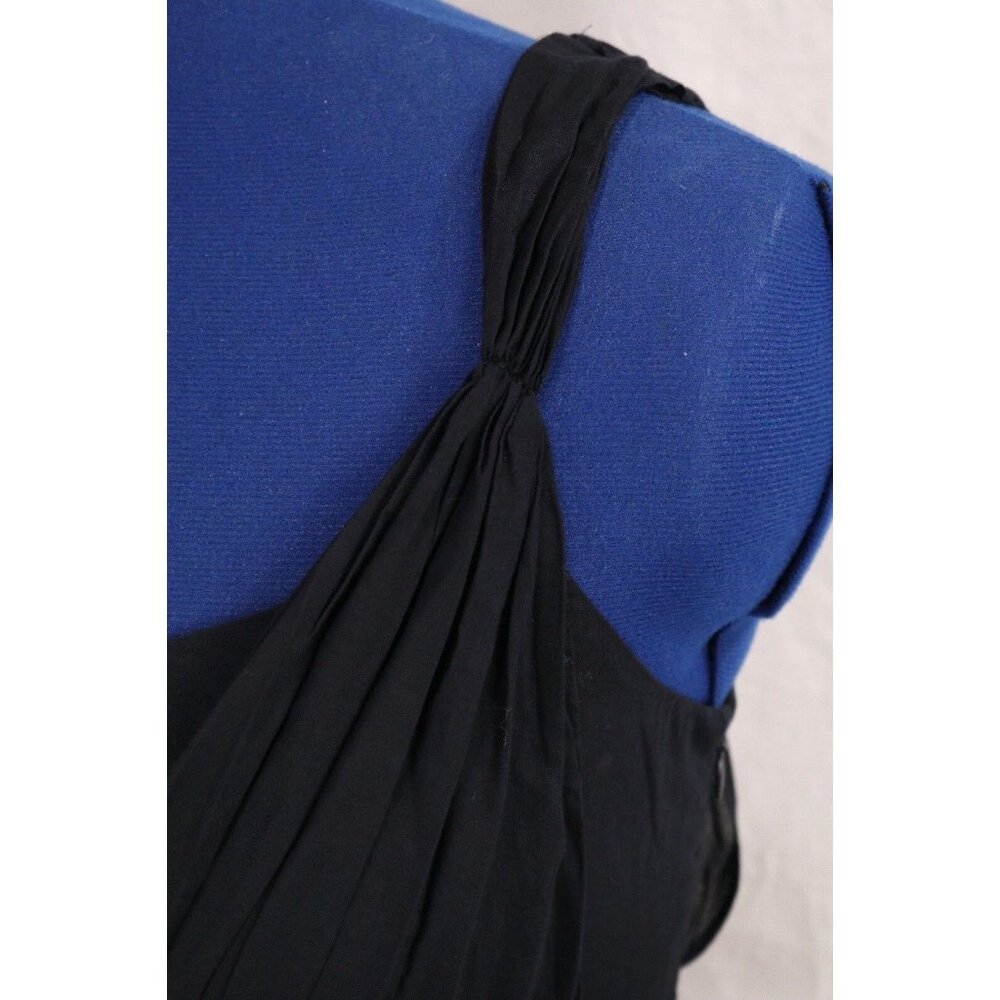 Ann Taylor Top Women 10 Black Cami Tank Pleated Boho Ruffle Tied Waist Y2K VTG - Picture 10 of 12